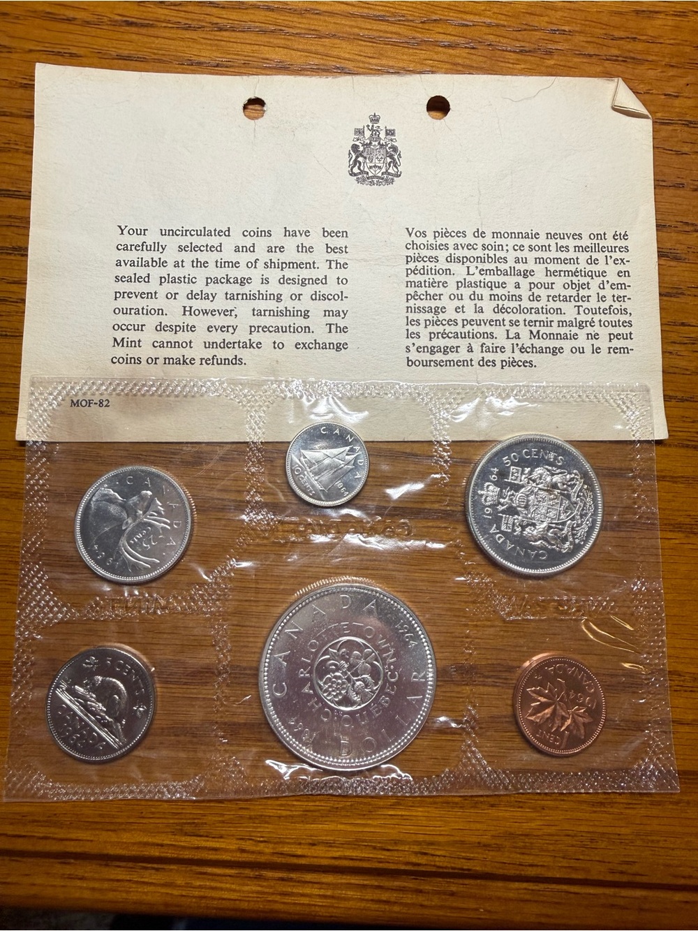 1964 Uncirculated Canadian Coin Proof Set - Silver & Copper Finish